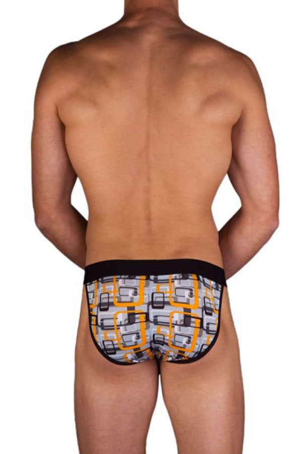 Obviously Orange Geometric Low-Rise Bikini Brief