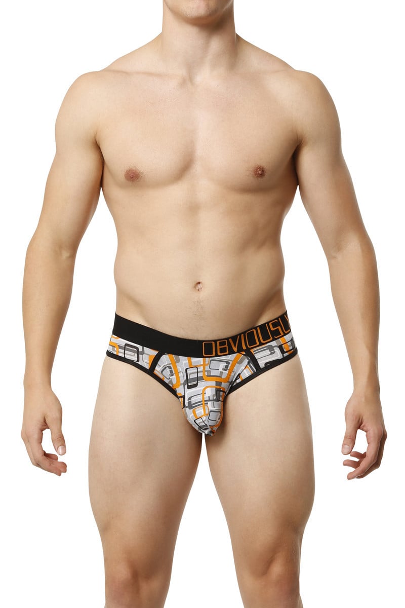 Obviously Orange Geometric Low-Rise Brief