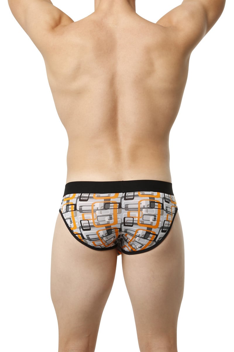 Obviously Orange Geometric Low-Rise Brief