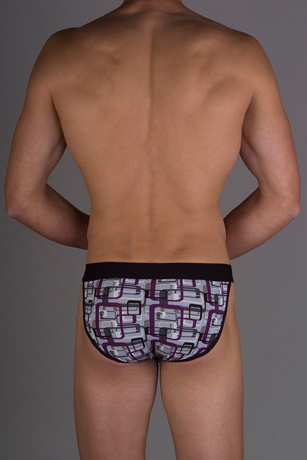 Obviously Purple Geometric Low-Rise Bikini-Brief