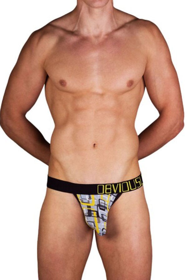 Obviously Yellow Geometric Low-Rise Bikini Brief