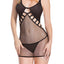 Oh La La Cheri Black Fishnet Babydoll & G-String Set