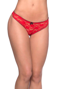 Oh La La Cheri Red & Black Open Back Panty thumbnail 2