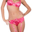 Oh La La Cheri Tres Sexy Pink Satin & Lace Thong With Garter