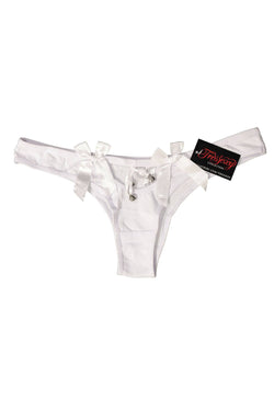 Oh La La Cheri White Très-Sexy Keyhole Jingle Brazilian Panty thumbnail 1