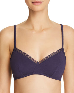 On Gossamer Cabana Cotton Blend Bralette Navy thumbnail 1