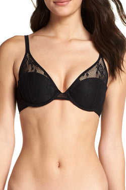OnGossamer Black Racy Lace Underwire Demi Bra thumbnail 1