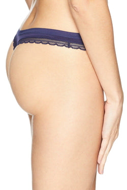 OnGossamer Cabana Cotton Hip G Thong in Navy thumbnail 4