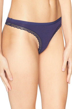 OnGossamer Cabana Cotton Hip G Thong in Navy thumbnail 3