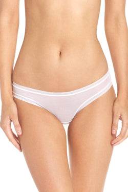 OnGossamer White Cotton Mesh Bikini Brief thumbnail 1
