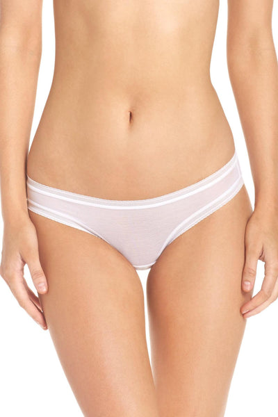 OnGossamer White Cotton Mesh Bikini Brief