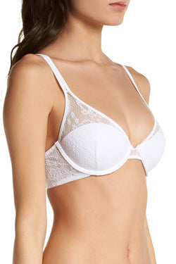 OnGossamer White Racy Lace Underwire Demi Bra thumbnail 2