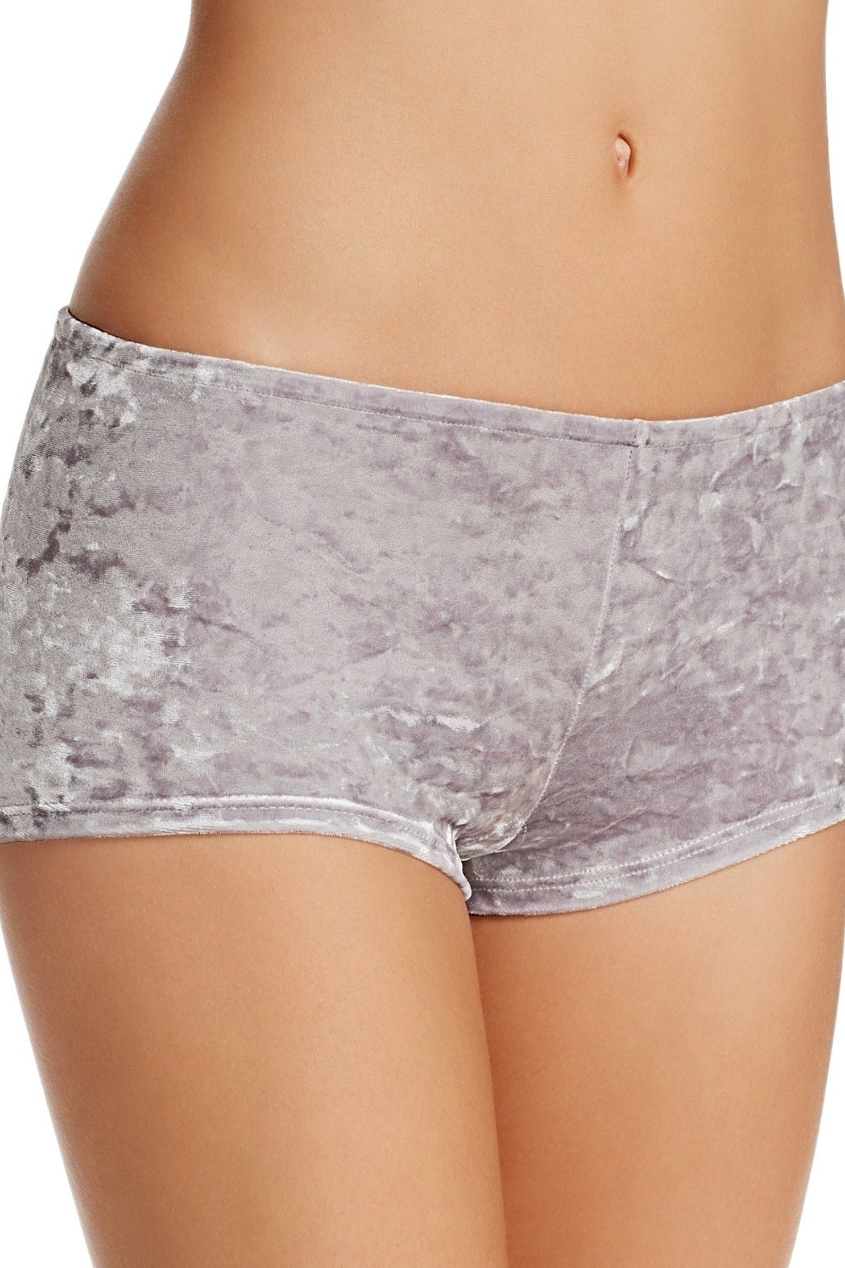 Only Hearts Silver Velvet Heart-Back Hipster Boyshort