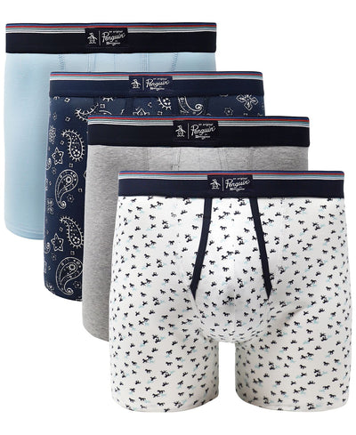 Original Penguin 4-pk. Graphic Boxer Briefs Cool Blue