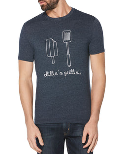 Original Penguin Chillin' N Grillin' Graphic Tee Dark Sapphire thumbnail 1