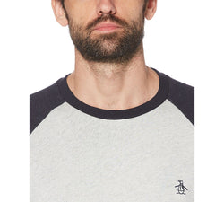Original Penguin Colorblocked Jacquard T-shirt Light Grey Melange thumbnail 3