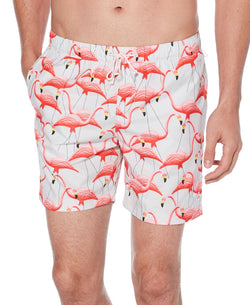 Original Penguin Flamingo-print Swim Trunks Ballad Blue thumbnail 1