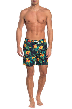 Original Penguin Floral Print Swim Short in Dark Sapphire thumbnail 3