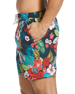 Original Penguin Floral Print Twill Swim Trunks Dark Sapphire thumbnail 2