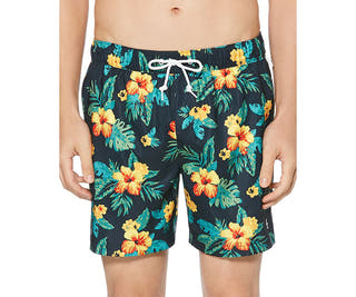 Original Penguin Floral-print Swim Shorts Dark Sapphire