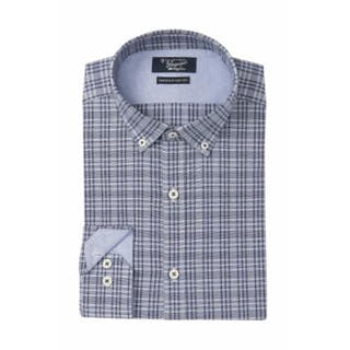 Original Penguin Heritage Slim Fit Printed Dress Shirt Dark Grey Plaid