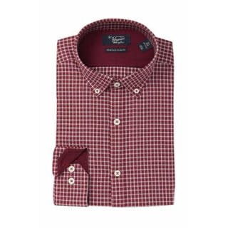 Original Penguin Heritage Slim Fit Printed Dress Shirt Dark Red