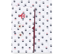 Original Penguin Heritage Slim-fit Stretch Top Hat And Bow Print Dress Shirt White thumbnail 2