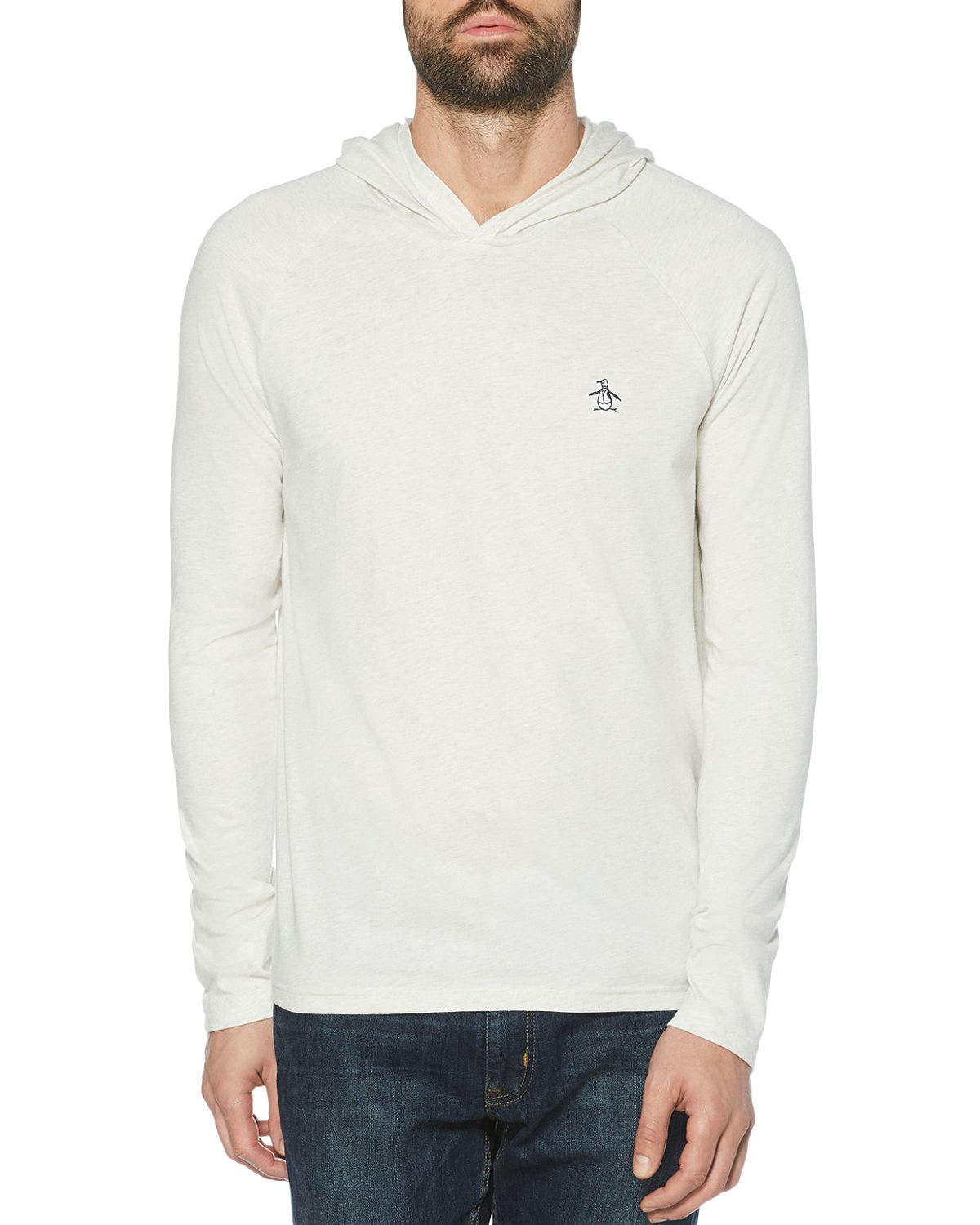 Original Penguin Knit Hoodie Light Gray Melange