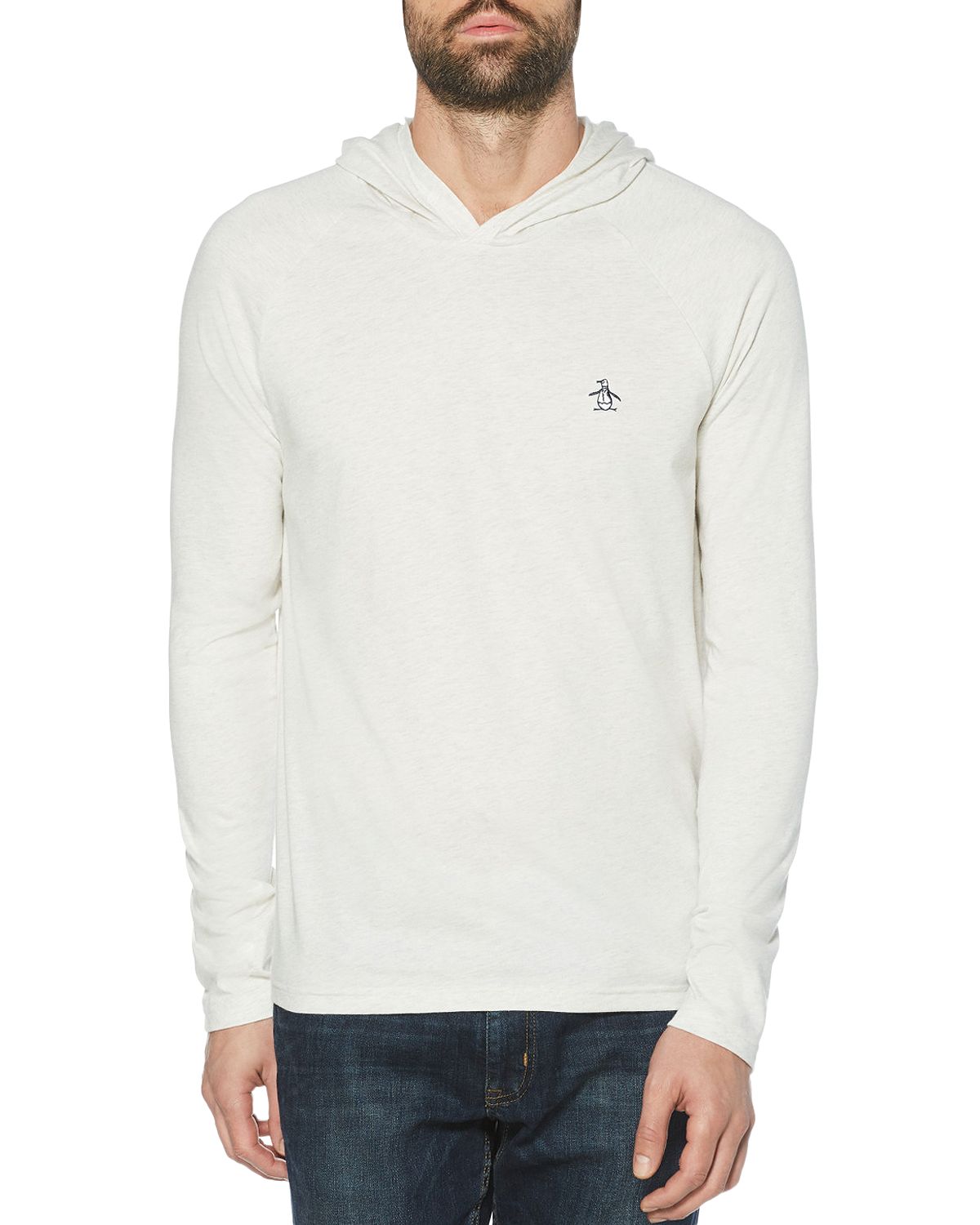 Original Penguin Knit Hoodie Light Gray Melange