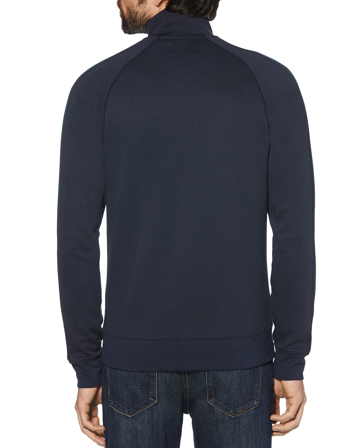 Original Penguin Logo Embroidered Stripe Trimmed Track Jacket Dark Sapphire