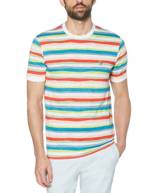 Original Penguin Painters Stripe T-shirt Bright White