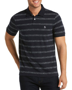 Original Penguin Paisley Fill Pete Slim Fit Polo Shirt Dark Sapphire thumbnail 1