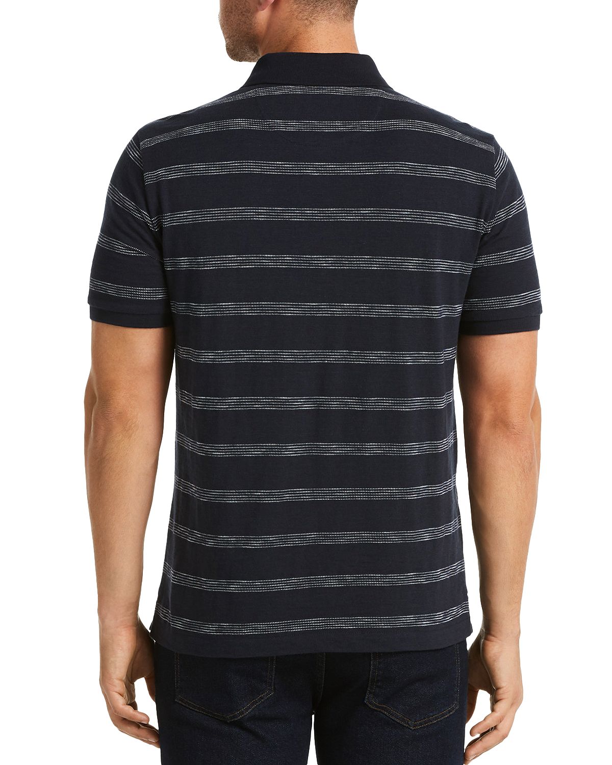Original Penguin Paisley Fill Pete Slim Fit Polo Shirt Dark Sapphire