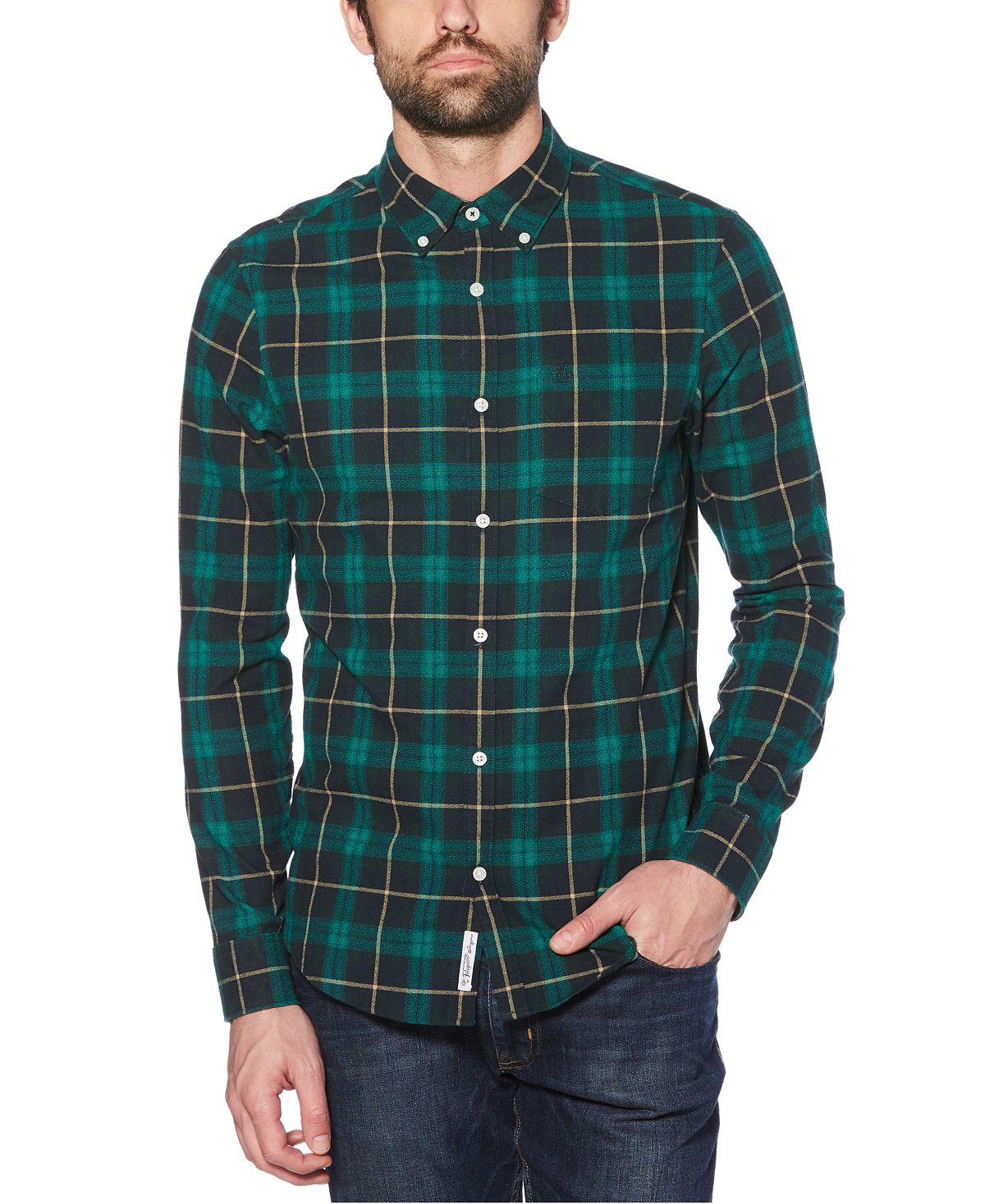 Original Penguin Plaid Shirt Dark Sapphire