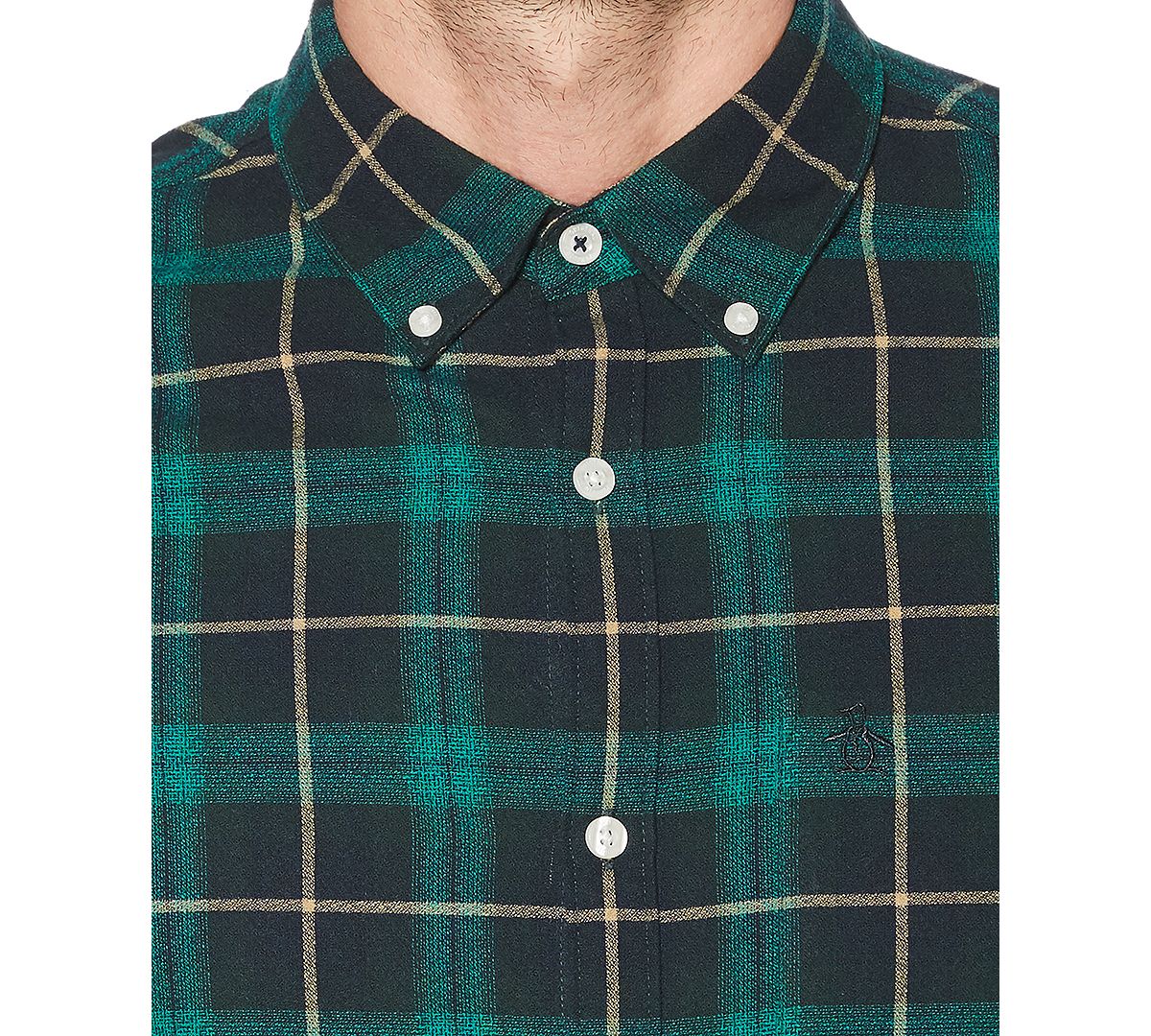 Original Penguin Plaid Shirt Dark Sapphire