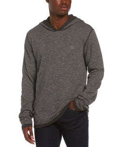 Original Penguin Reversible Knit Hooded Sweater Dark Charcoal Heather thumbnail 3