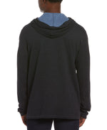 Original Penguin Reversible Knit Hooded Sweater Navy Heather