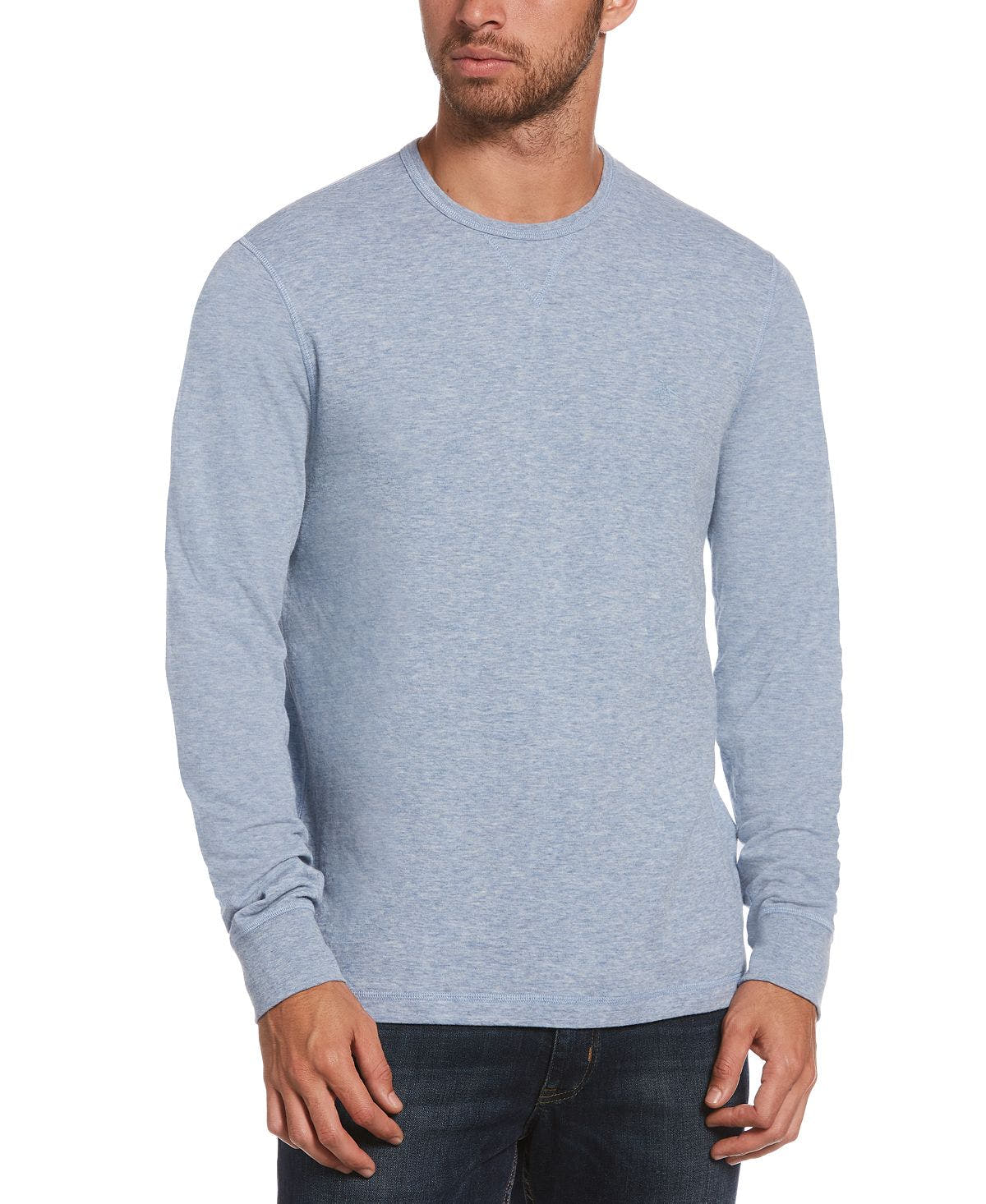 Original Penguin Reversible Sweater Faded Denim Heather