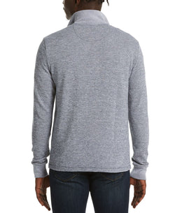 Original Penguin Stripe Jacquard 1/4-zip Fleece Sweater Bright White thumbnail 2