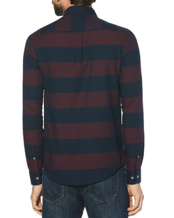 Original Penguin Striped Dobby Oxford Slim Fit Button-down Shirt Tawny Port thumbnail 3
