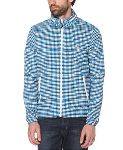 Original Penguin Tattersall Check Water-resistant Windbreaker With Zip-out Hood Dark Sapphire thumbnail 1