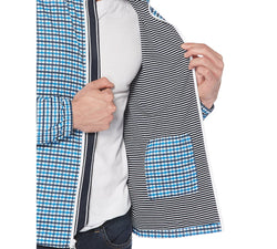 Original Penguin Tattersall Check Water-resistant Windbreaker With Zip-out Hood Dark Sapphire thumbnail 2