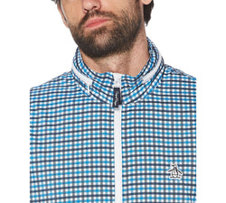 Original Penguin Tattersall Check Water-resistant Windbreaker With Zip-out Hood Dark Sapphire thumbnail 4