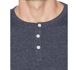 Original Penguin Waffle Henley Long Sleeve T-shirt Dark Sapphire thumbnail 3