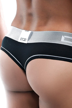 Otzi Black/Silver Cotton Micro Thong thumbnail 2