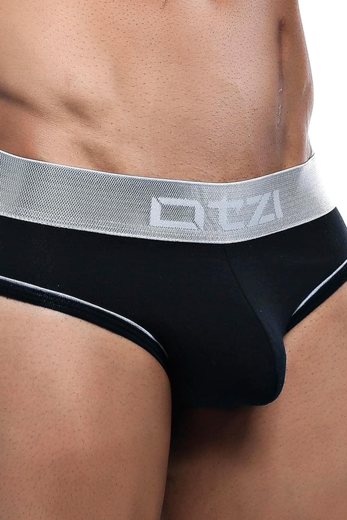 Otzi Black/Silver Cotton Micro Thong
