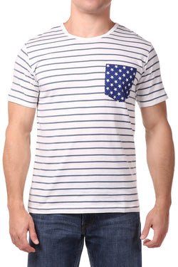 Oxymoron Blue & White Pocket Tee thumbnail 1