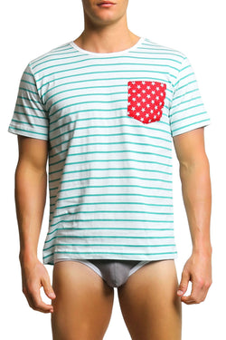 Oxymoron Olive & White Pocket Tee thumbnail 2