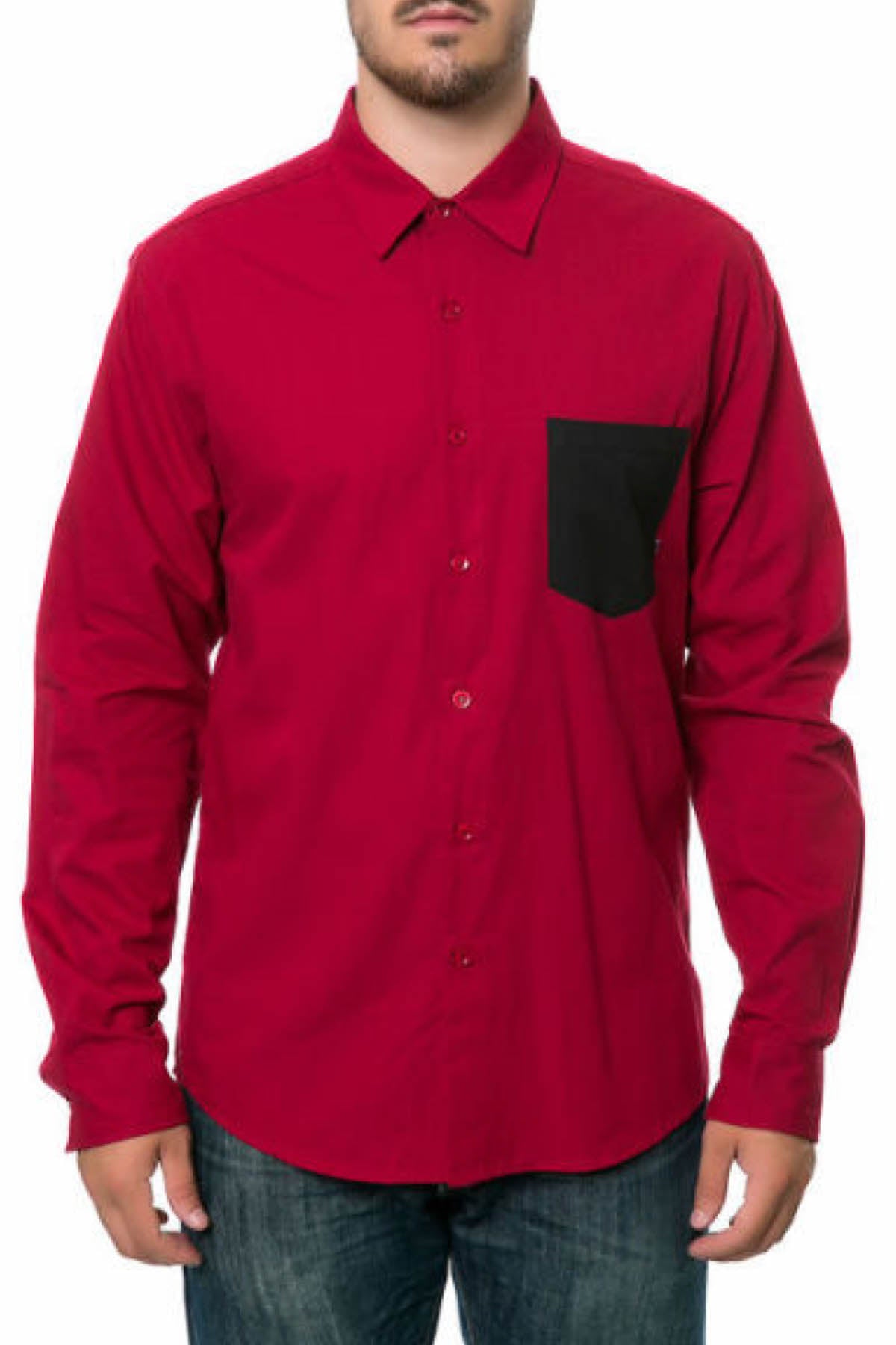 Oxymoron Red True Myth Button-Up