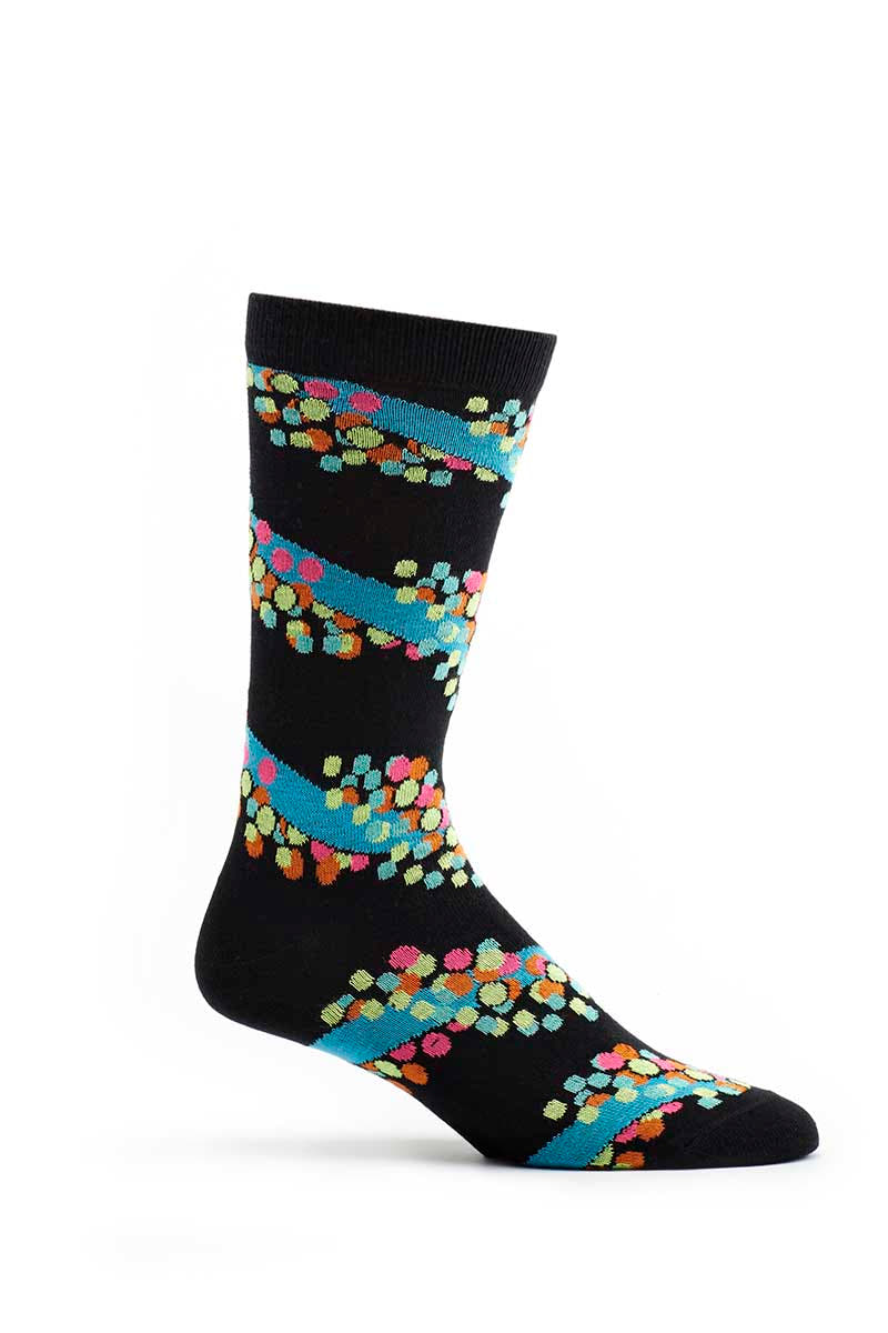 Ozone Black Double Wrapped Helix Crew Sock